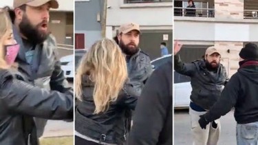 El hombre, identificado con la marca "Jugando con Natalia", tuvo que ser frenado por gente que pasaba por el lugar.-