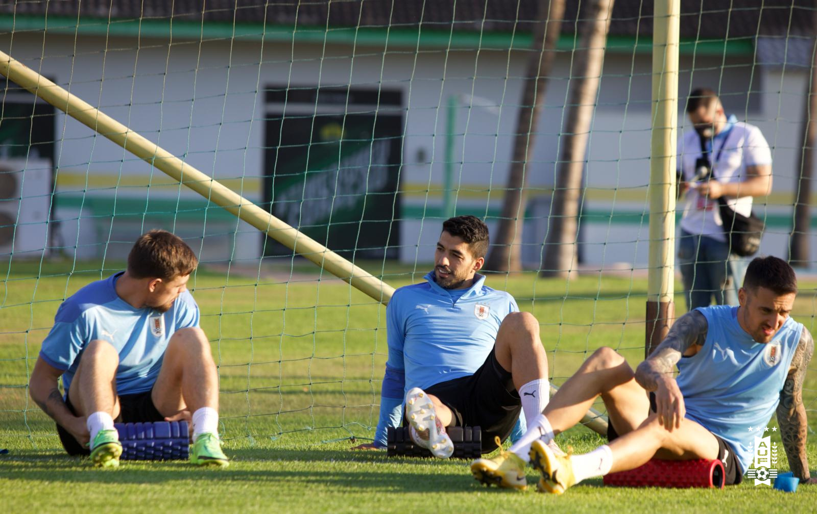 El entrenamiento de Uruguay en la previa del partido contra Chile por la Copa América. 