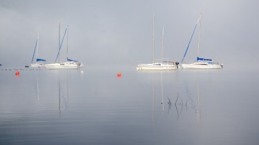 La niebla y el lago. Foto: Patricio Rodríguez.