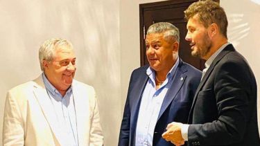 Jorge Amel, presidente de Boca, y Marcelo Tinelli, titular de la LFP, dos de los principales protagonistas de esta novela. ¿Mediará Chiqui Tapia?