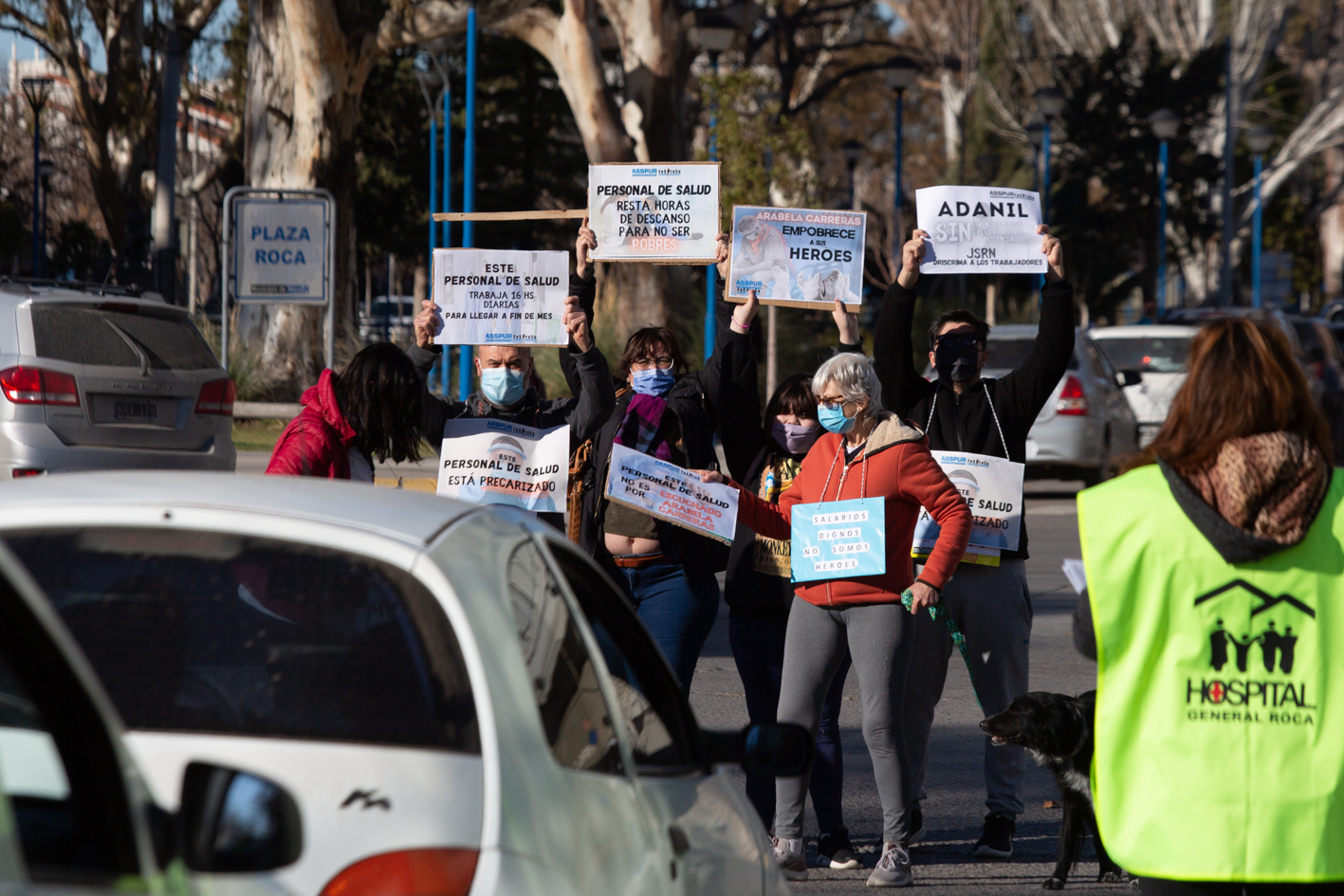 Intervención del sindicato de trabajadores de la salud pública en el autovac de Roca. Foto: Juan Thomes