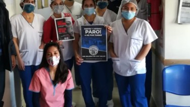 Los trabajadores de sanatorios y clínicas de Bariloche se suman al paro de 4 horas por turno para este viernes. Foto: gentileza ATSA