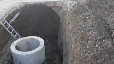 La última boca de registro está prácticamente terminada. (foto: gentileza)