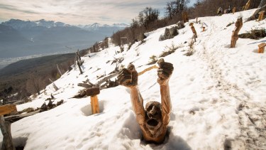El bosque tallado cubierto de nieve es otras de las grandes atracciones. Foto: gentileza