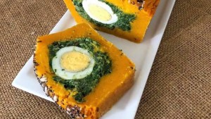 Budín de calabaza, acelga y huevo