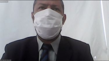 Claudio Salas, en la audiencia de hoy. (Zoom)