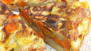 Tortilla de papa y calabaza súper fácil