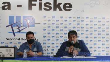 Unter en conferencia de prensa esta mañana en Roca. Foto: Juan Thomes