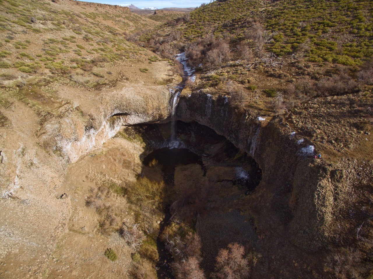 Cascadas Las Tapaderas a 12 km de Manzano Amargo, norte neuquino. Foto: Brian Muñoz.