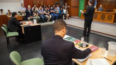 En febrero de 2019 se realizó el pimer simulacro de juicio con jurado popular en Viedma. Foto: Marcelo Ochoa.