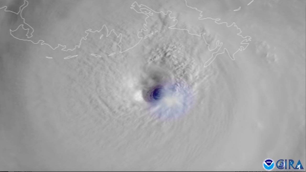 Una imagen satelital muestra la dimensión del huracán Ida. 