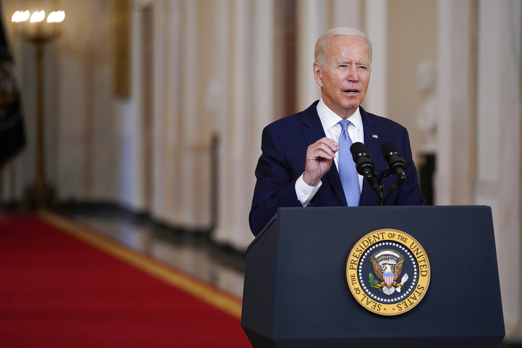Biden habló hoy ante la prensa sobre la retirada de Estados Unidos de Afganistán. (Foto: AP)