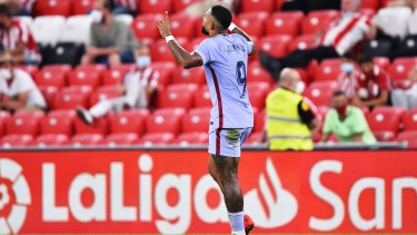 Memphis marcó su primer tanto con la camiseta del Barcelona.