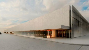 Un render del proyecto arquitectónico muestra cómo quedará la fachada del hospital Norpatagónico de Neuquén. 