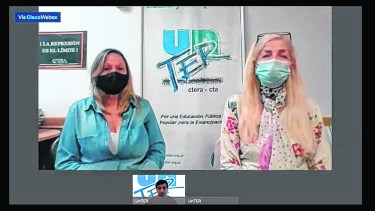 Sandra Schieroni, titular de Unter y  la representante de jubilados del gremio, Sonia Perugini, explicaron la situación.