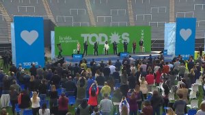 Fernández, Cristina y Massa participaron del plenario del Frente de Todos en La Plata