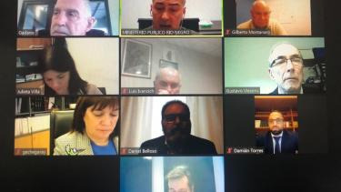 La primera audiencia de hoy por las recusaciones en los tribunales en Roca. Foto: Gentileza