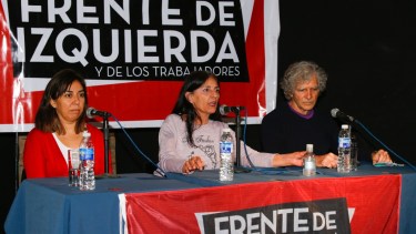 Santillán, Dardik y Aligia durante una conferencia en Roca, donde presentaron sus propuestas para el Congreso. (Foto: Juan Thomes)