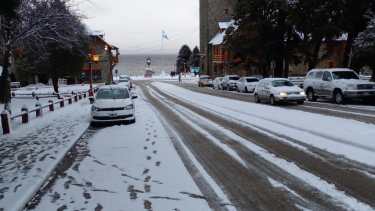 Así amaneció el centro de Bariloche.