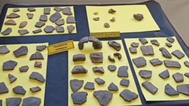 Las 174 piezas que fueron entregadas al museo local.  Foto: Captura de video Municipalidad de Junín 