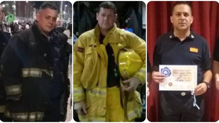 Cristian Ragazzoni, Gabriel Fedeli y Pablo Silva, los bomberos fallecidos. 