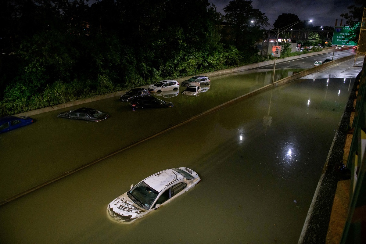 Fuertes lluvias provocadas por el ciclón Ida en el noreste de los Estados Unidos. Foto: Télam/AFP 