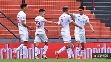 Del Prete marcó su tercer gol en Estudiantes. 