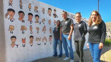 De derecha a izquierda, Laura Schaevich, Ayelén Calvo Cristaldo, Roberto Ramón y Karina Aguirre