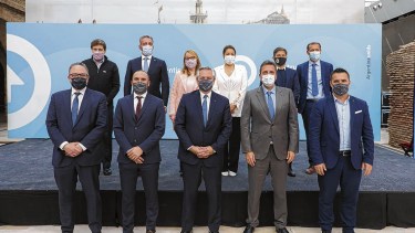 La foto previa al conflicto en el gabinete de Alberto Fernández. Foto: Presidencia.