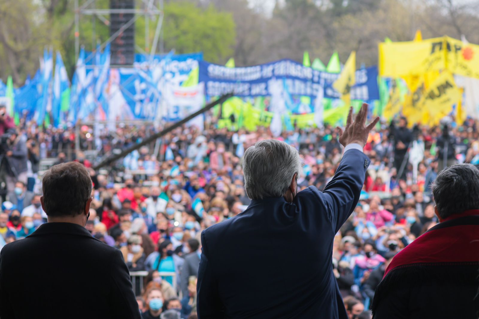 El Presidente durante uno de los últimos actos de campaña.  