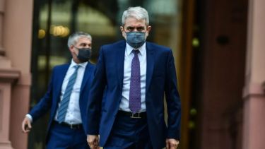 El ministro de Seguridad Aníbal Fernández habló antes de ingresar a la reunión de Gabinete. Foto: archivo