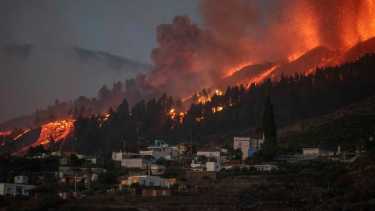 La erupcion del volcán Cumbre Vieja generó destrozos en La Palma, Islas Canarias. Foto AP. 