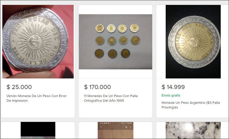 Más de 200 personas de Neuquén y Río Negro intentan vender sus monedas de un peso. (Captura)