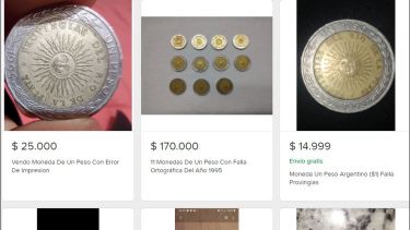 Más de 200 personas de Neuquén y Río Negro intentan vender sus monedas de un peso. (Captura)