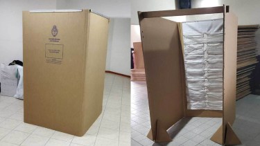 Así son los cuartos oscuros móviles que se usarán estas elecciones. (Gentileza Secretaría Electoral).-