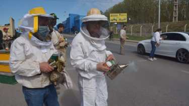 Los apicultores resaltaron que es la primera vez que hacen esta clase de protestas. Fotos: Yamil Regules.