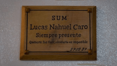 El SUM de la escuela 2 lleva el nombre de Lucas Caro. Foto: Instagram del Centro de Estudiantes