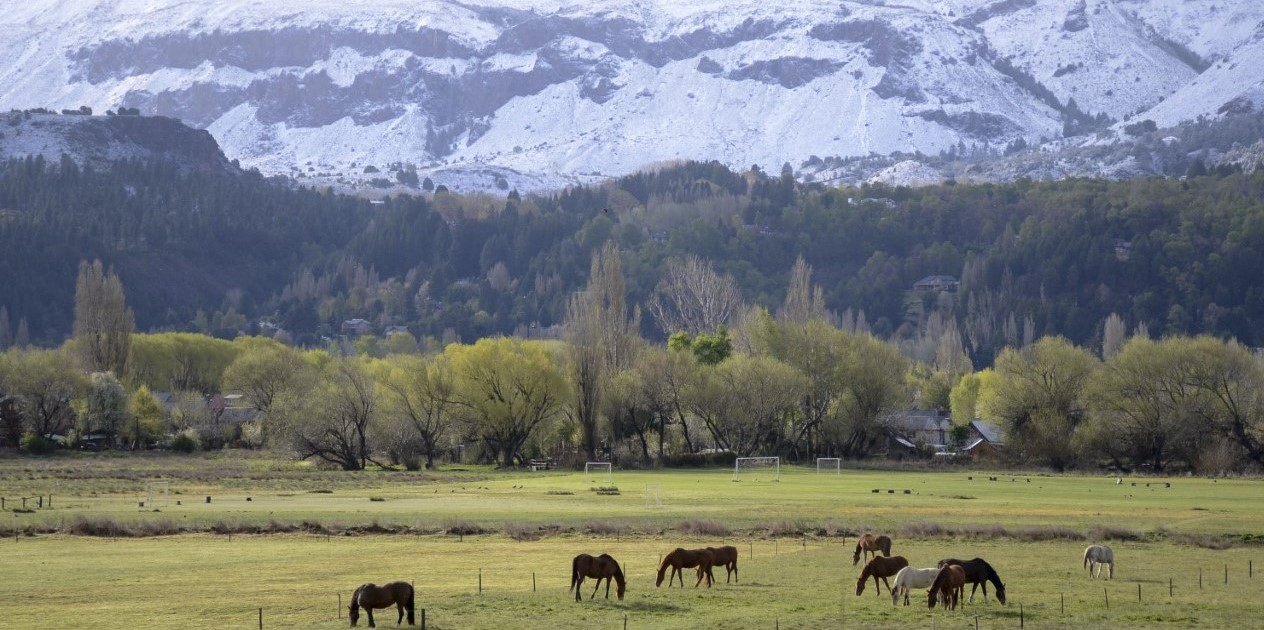 San Martín de los Andes: los cerros amanecieron con un manto blanco. Foto: Patricio Rodríguez. 