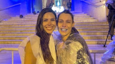 Pampita y Barby Franco llegaron a Luján luego de 9 horas de caminata. 