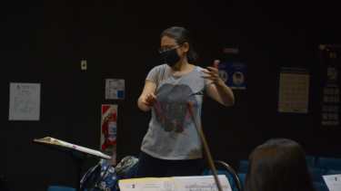 Paloma Nogués, durante el ensayo del jueves por la mañana. Fotos: Yamil Regules.