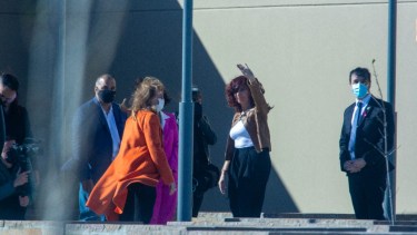 La vicepresidenta durante el acto de inauguración en Río Gallegos.