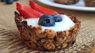 Mirá que fáciles estas canastitas de granola y yogur