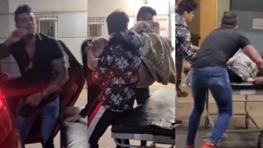 Así tuvo que llevar Cristian U a su papá hasta el hospital.