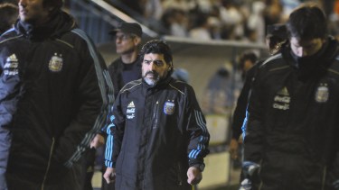 Maradona en Cutral Co. Foto:: Yamil Regules 