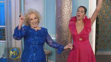 Juana Viale y Mirtha Legrand, cuando la diva volvió a dirigir su programa. 