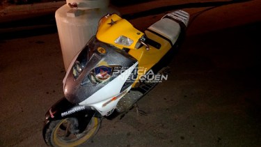 El tanque de agua era trasladado en la motocicleta. (Foto gentileza)