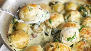 Una fácil: papines con espinaca