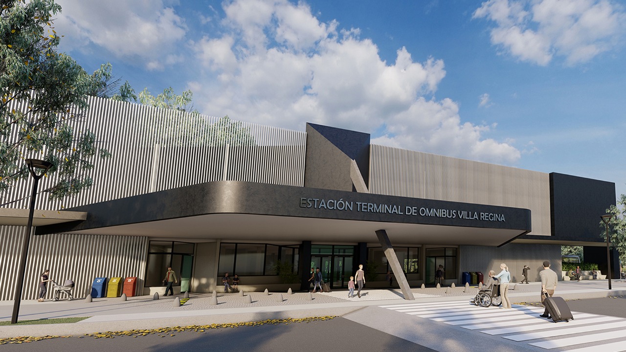 El proyecto prevé una renovación del edificio de la terminal de colectivos de Regina. 
