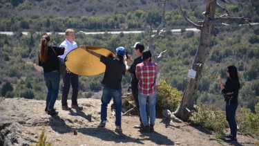 Aníbal Tortoriello participó de los spots de campaña en Bariloche (Gentileza)