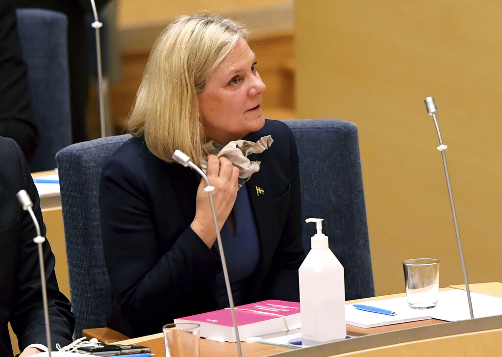 La líder del Partido Socialdemócrata sueco, Magdalena Andersson, renunció al puesto de primera ministra. (Foto: Erik Simander/TT News Agency via AP)